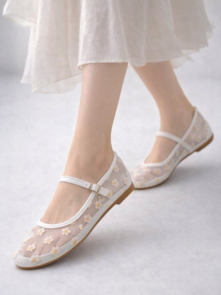 White - Petal Pumps