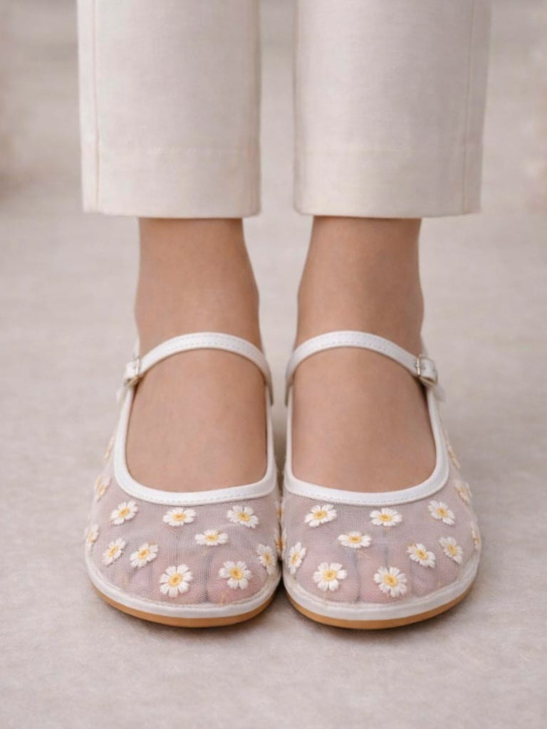 White - Petal Pumps